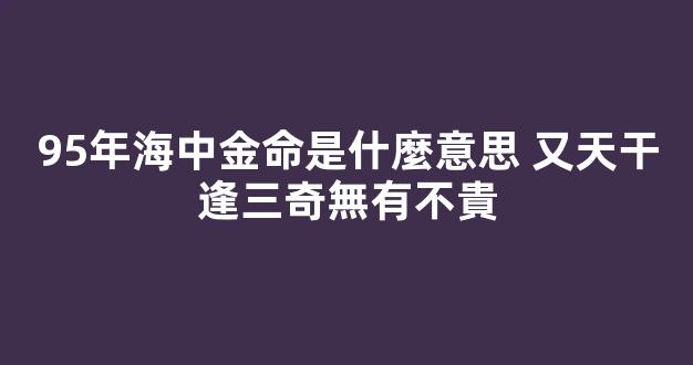 95年海中金命是什麼意思 又天干逢三奇無有不貴